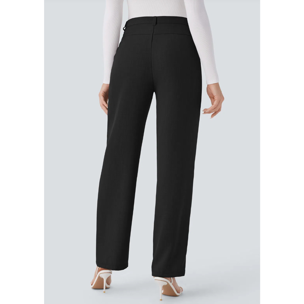 NWT Halara Women's High Waisted Pocket Straight Leg Work Pants Black Size M - Picture 12 of 14